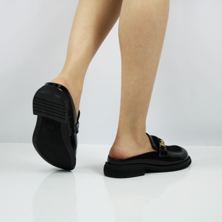 LUKME сабо лаковые в классическо черном исполнении