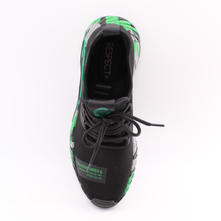 Чёрные текстильные кроссовки RESPECT