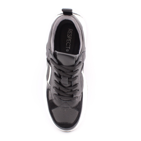 Черные кожаные кроссовки RESPECT